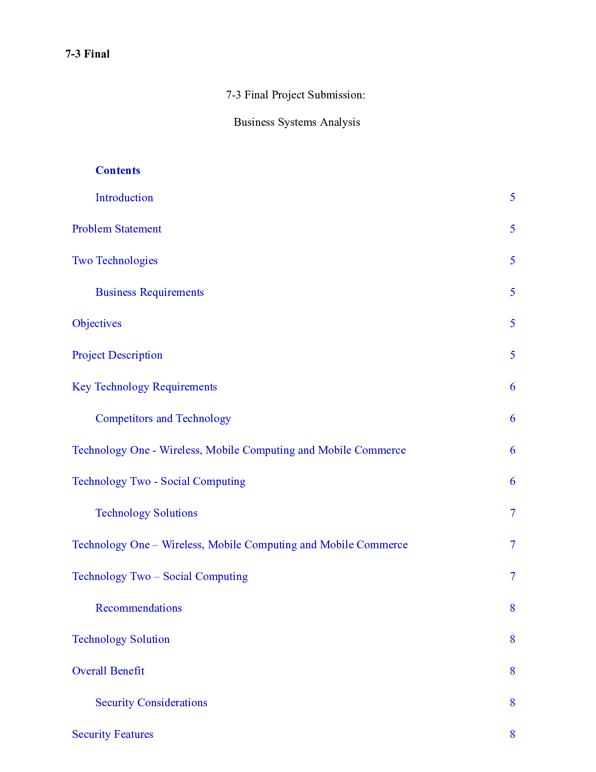 Preview image for 7 3 Final Project Submission Business Systems Analysis.docx  7-3 Final  7-3 Final Project